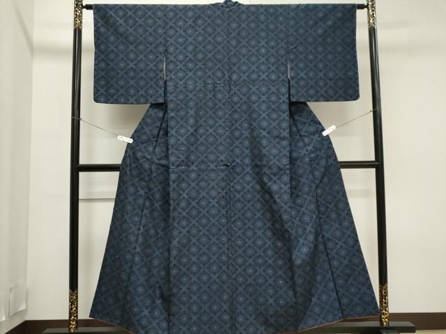 平和屋着物○上質な紬 花菱文 やまと誂製 正絹 逸品 AABA0108zg