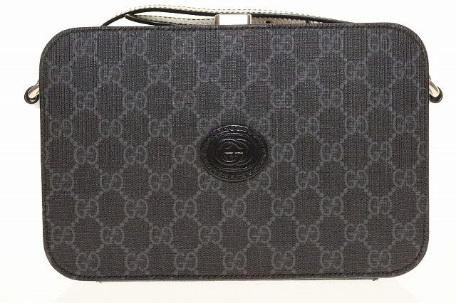 グッチ GUCCI HARD TRUNK CROSSBODY BAG BLACK GGスプリーム ハード トランク クロスボディ バッグ ショルダー カメラバッグ ブラック ブランド古着ベクトル AA ●▲ 251025