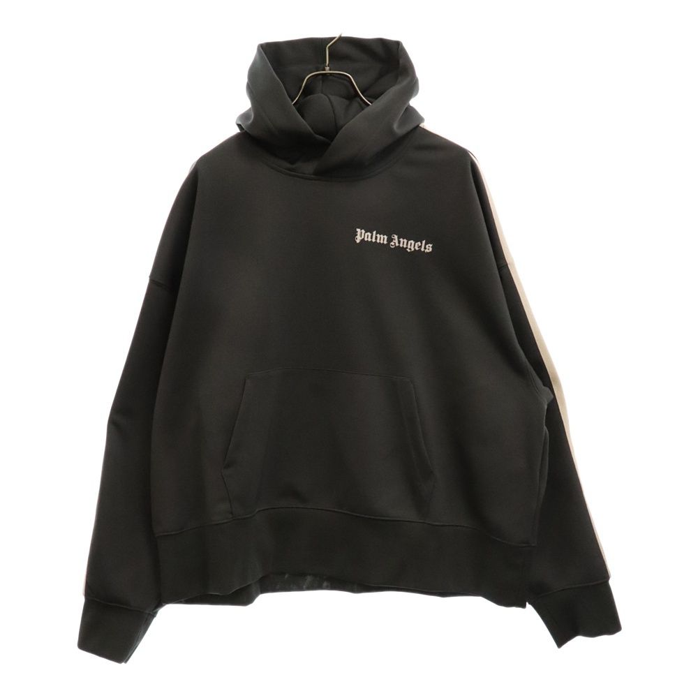 Palm Angels (パームエンジェルス) 22AW Logo-Printed Long-Sleeved Track Hoodie ロゴプリント ポリエステル トラック プルオーバーパーカー グレー PMBD043F22FAB001