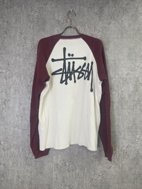 中古】SU25 STUSSY ｽﾃｭｰｼｰ Raglan Thermal 2 Tone ﾗｸﾞﾗﾝ ｻｰﾏﾙ