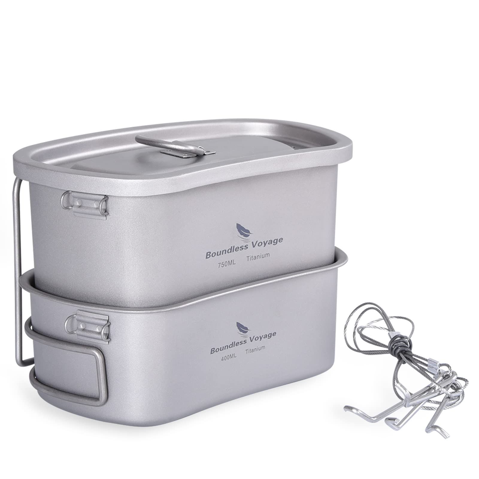 飯ごう チタンキャンティーン ハンゴウ兵式 ミリタリーキャンティーン クッカーセット チタン Voyage メスキット Boundless