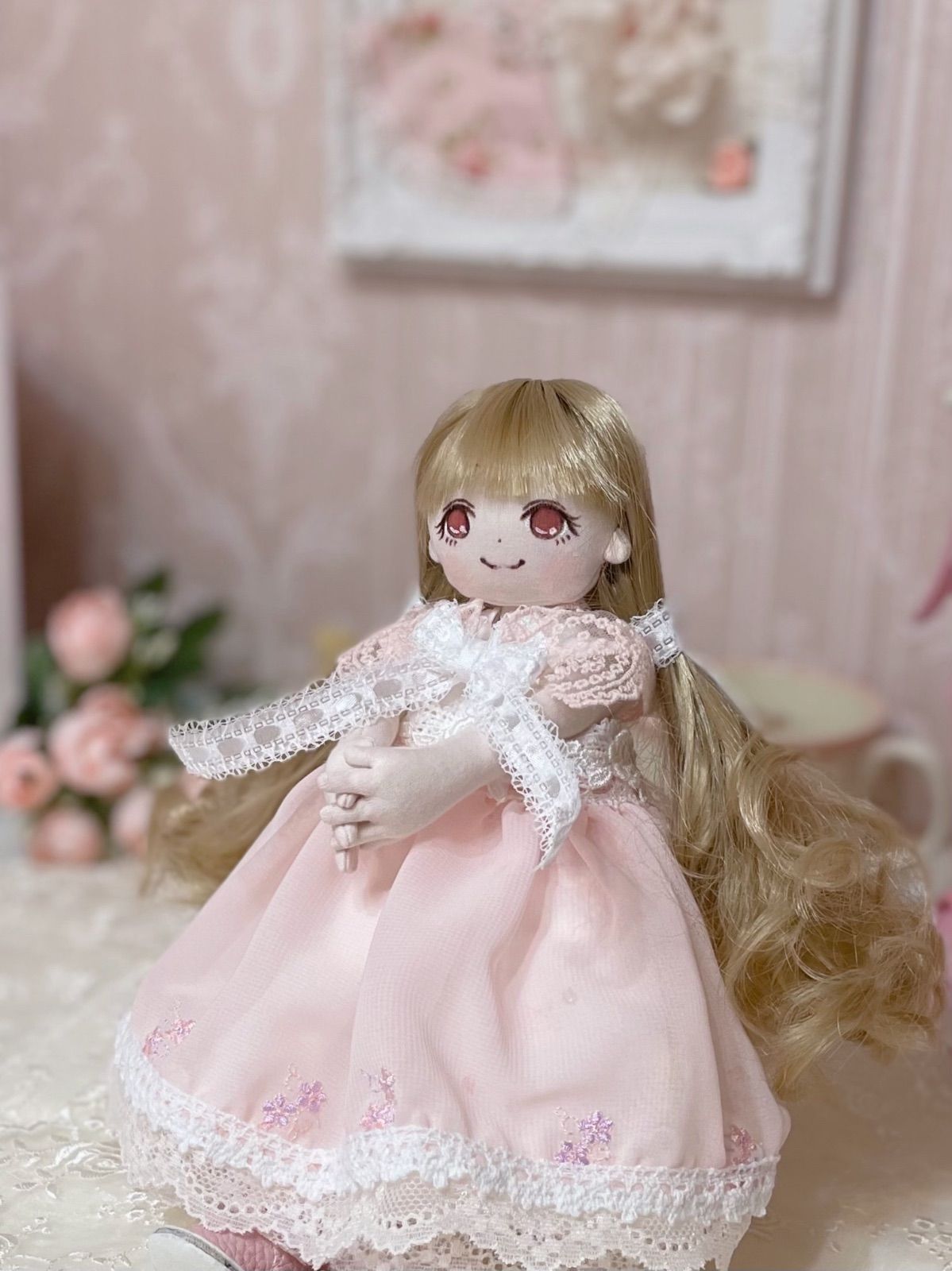 ハンドメイド着せ替え人形　オレンジロングヘア リカちゃんのお友達 さくらちゃん 着せ替え人形 タカラトミー