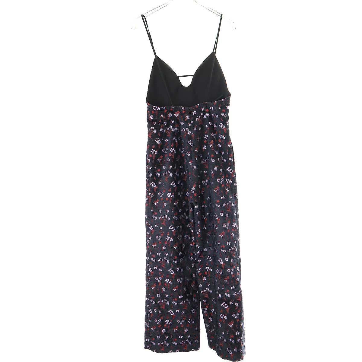 Floral Jacquard Sleeveless Jumpsuits