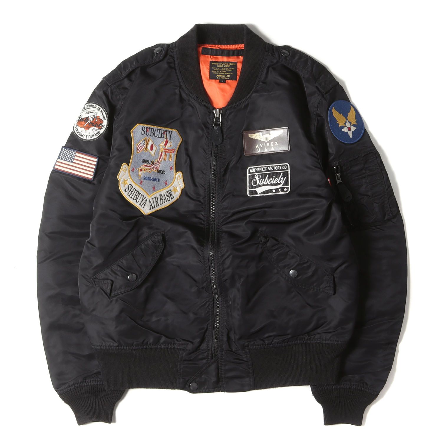 Subciety サブサエティー ジャケット サイズ:L AVIREX パッチカスタム