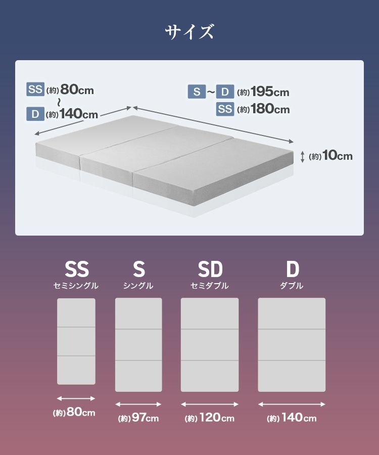 高反発マットレス 三つ折り