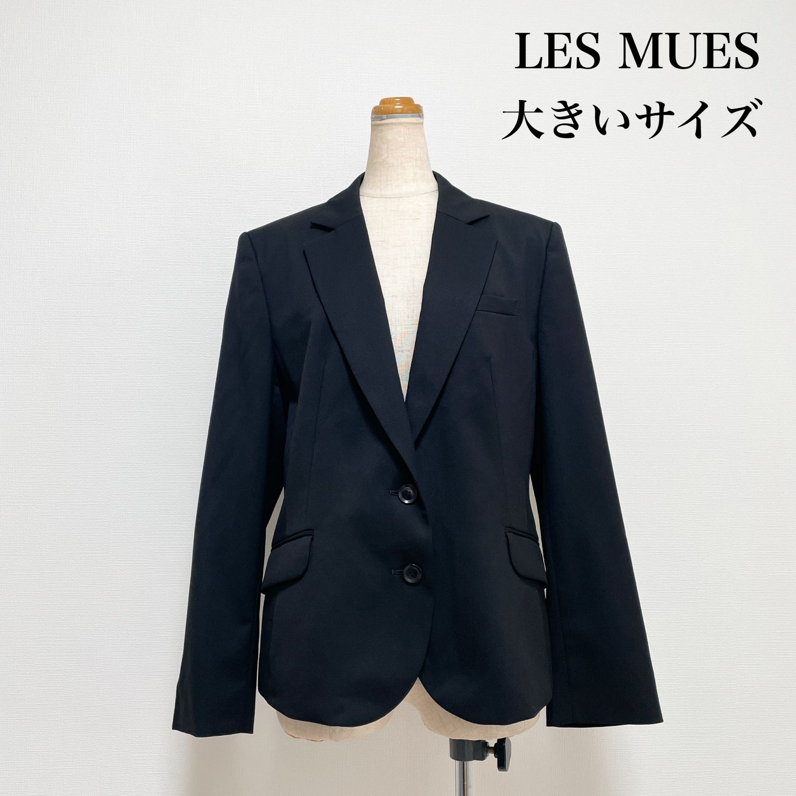 LES MUES ジャケット 黒 サイズ17 4L 大きいサイズ お仕事 セレモニー