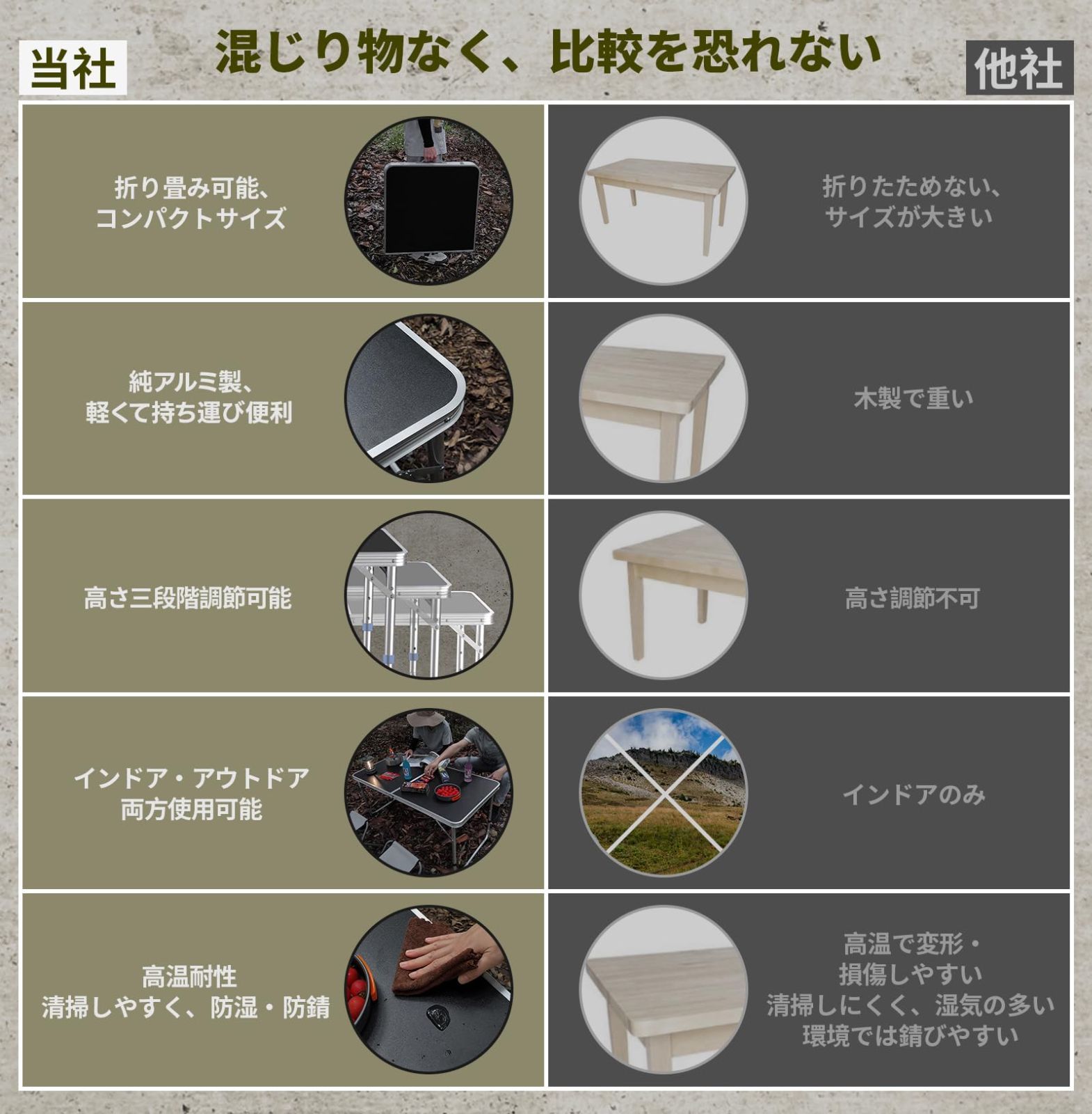 自由に高さ調整 ピクニック