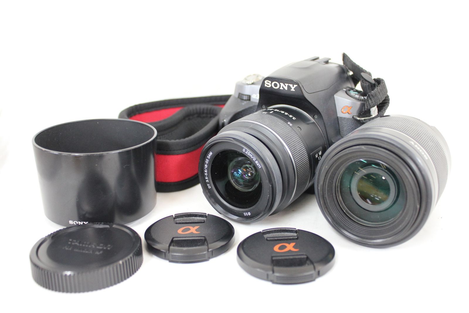 返品保証 ソニー SONY α DSLR-A380 DT 55-200mm F4-5.6 SAM 18-55mm F3.5-5.6 SAM デジタル一眼 e812
