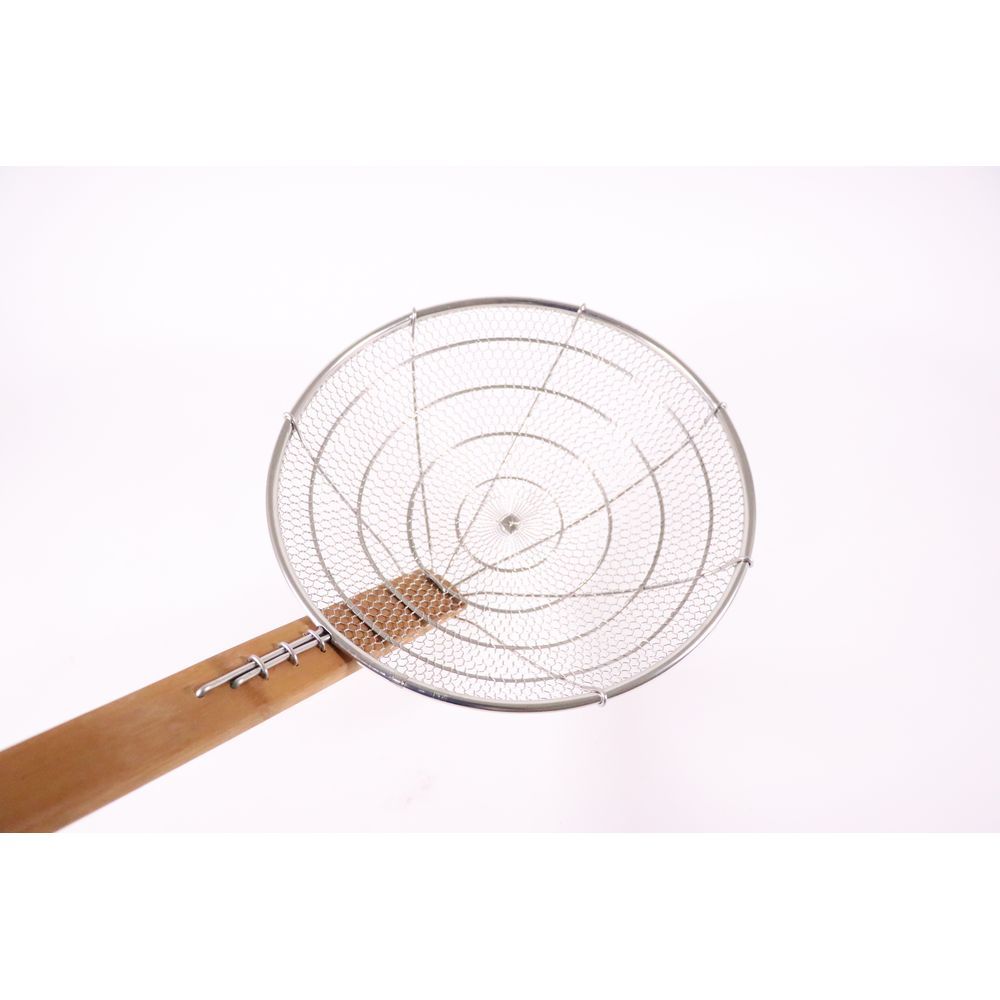 カンダ 神田鉄鍋 炭化竹柄 手編みそば揚げ 細目 30 cm 3