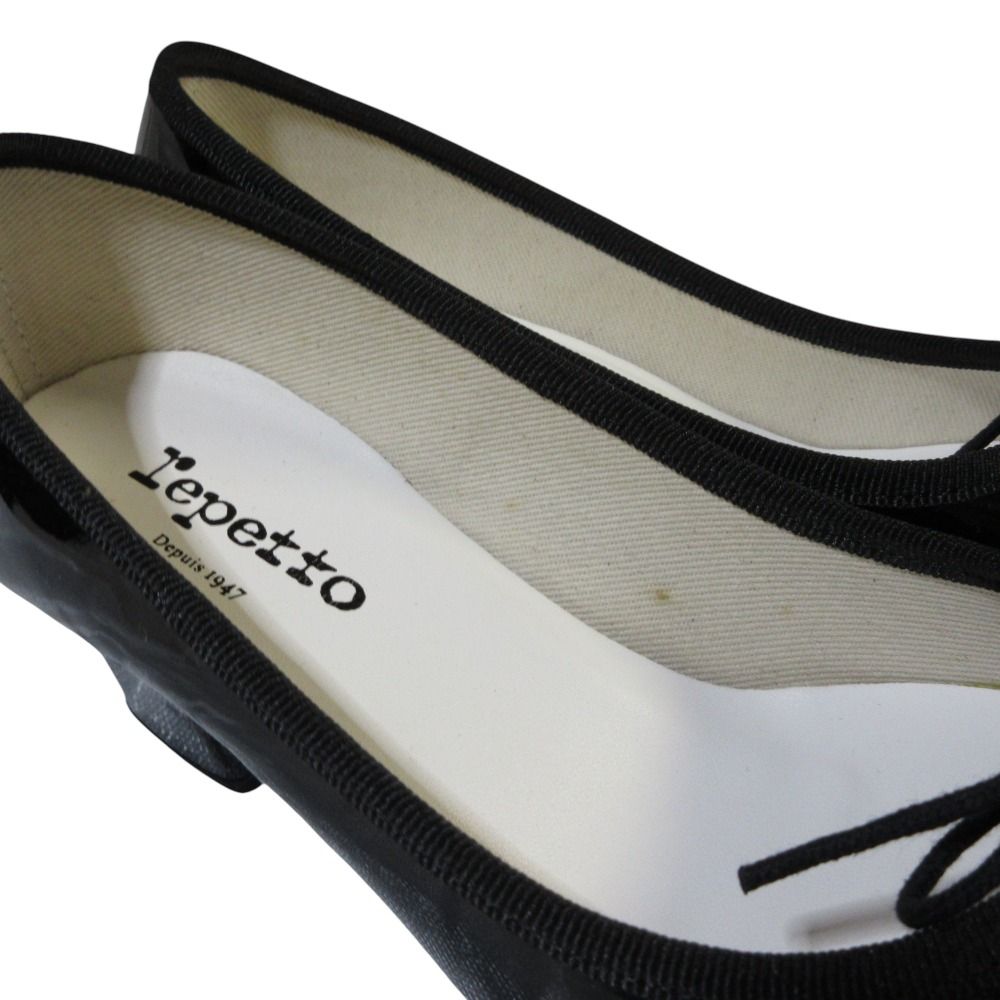 ♥ Repetto レペット PANAME エナメル リボン パンプス 36 23.0cm相当 ブラック レディース 古着 KIN-KAAI_COM