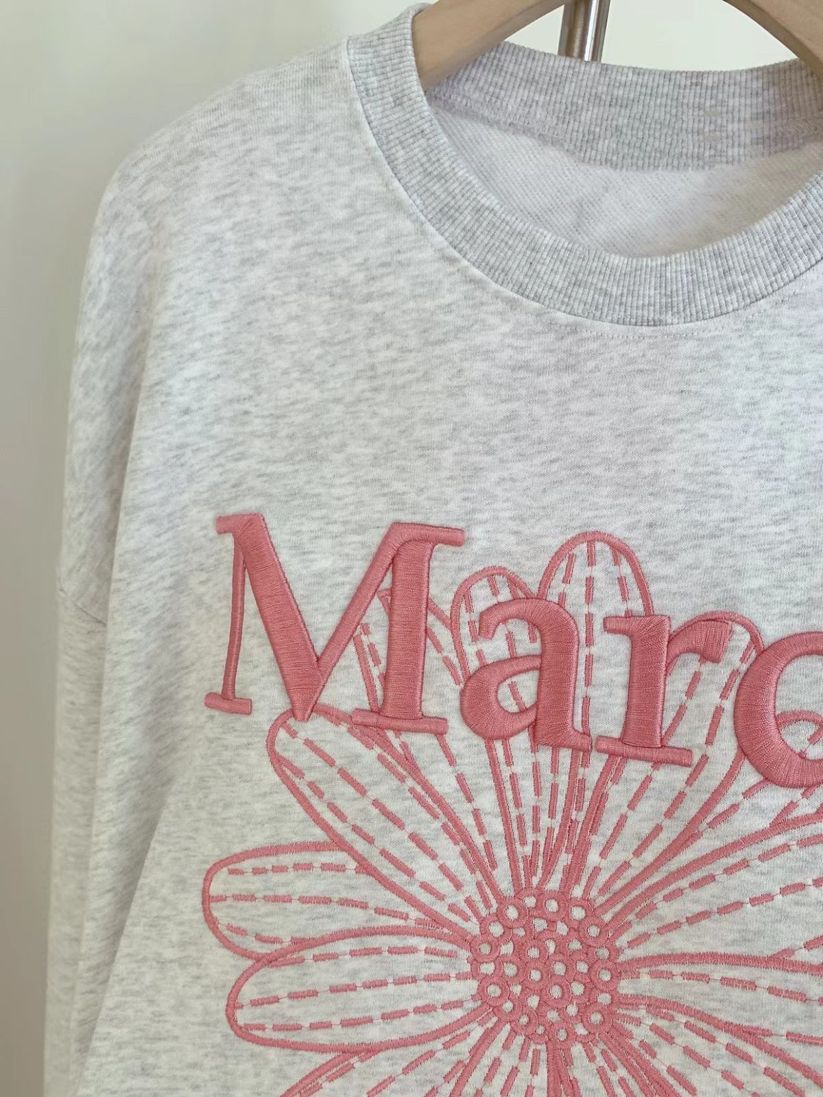 マルディメクルディ Mardi Mercrediオートミールピンク刺繍