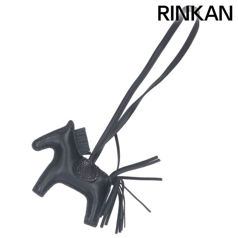 エルメス ロデオPM Z刻印 ソーブラックレザーバッグチャーム