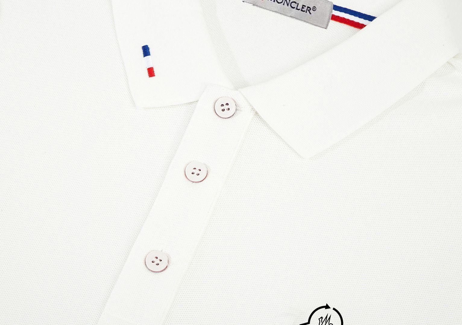 MONCLER ポロシャツ M ホワイト/ネイビー MONCLER - モンクレール MONCLER ポロシャツの通販 by KOMEHYO