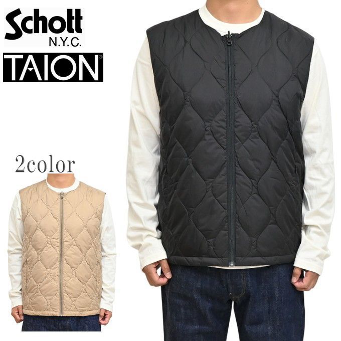 Schott NYC ショット TAION タイオン 782-5253002 インナー ダウンベスト INNER DOWN VEST メンズ