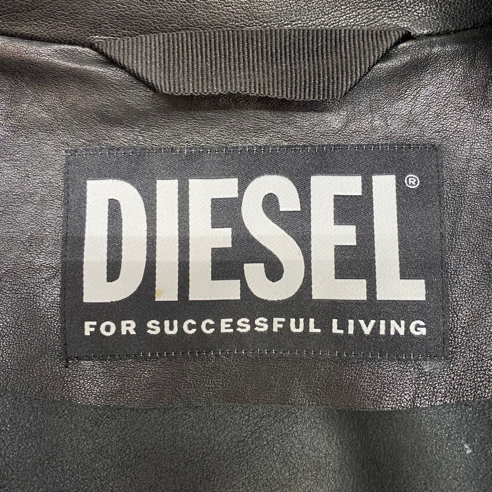 ディーゼル DIESEL l-korn-a Leather jacket with embossed Oval D