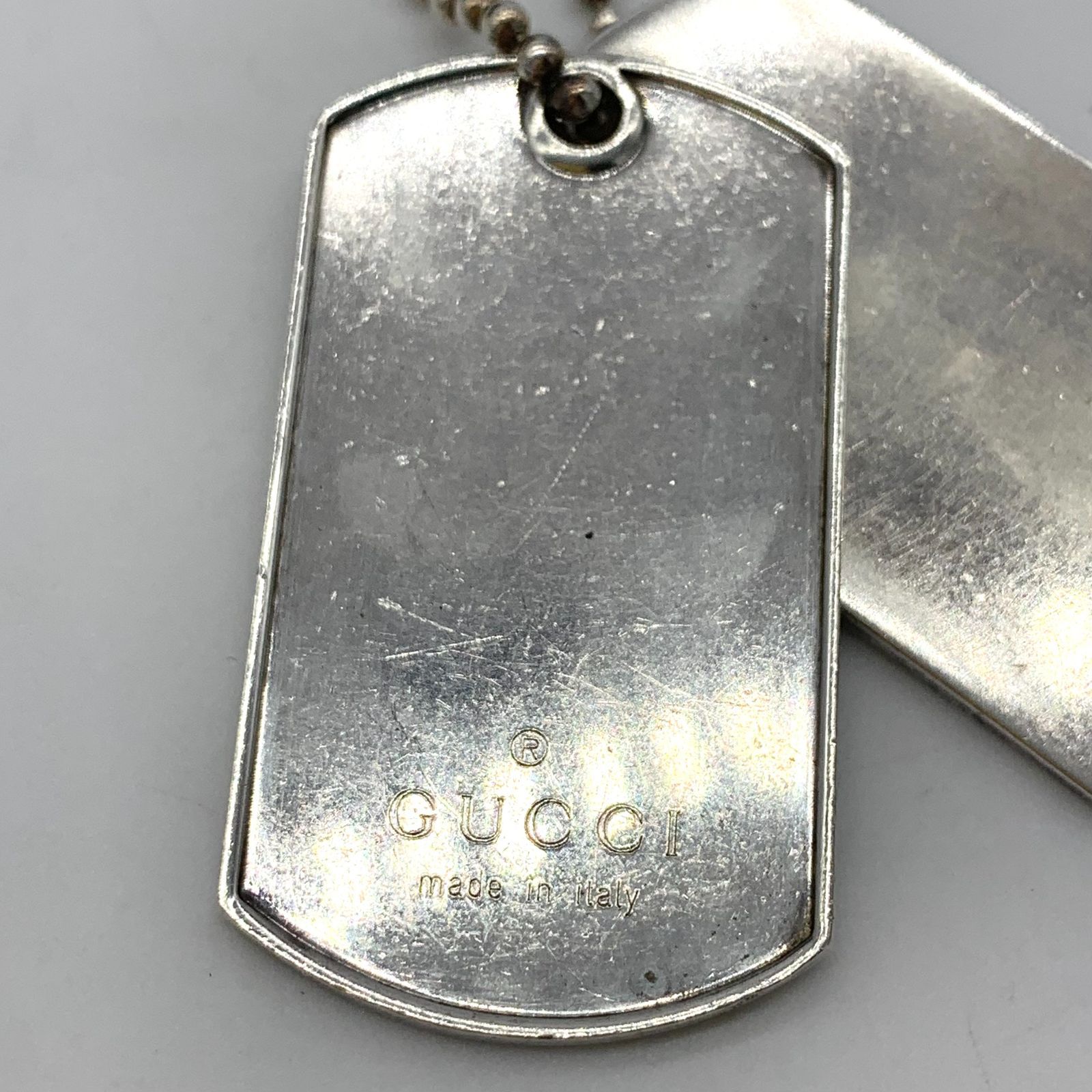 ▽GUCCI/グッチ ドックタグ シルバー 2枚 アクセサリー