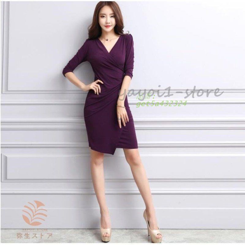 袖あり ワンピースドレス 上品 ミモレドレス パーディードレス ナイトドレス 通勤 卒業式 30代 きれいめ レディース 40代 セレモニー 入園式 おしゃれ get5a432324