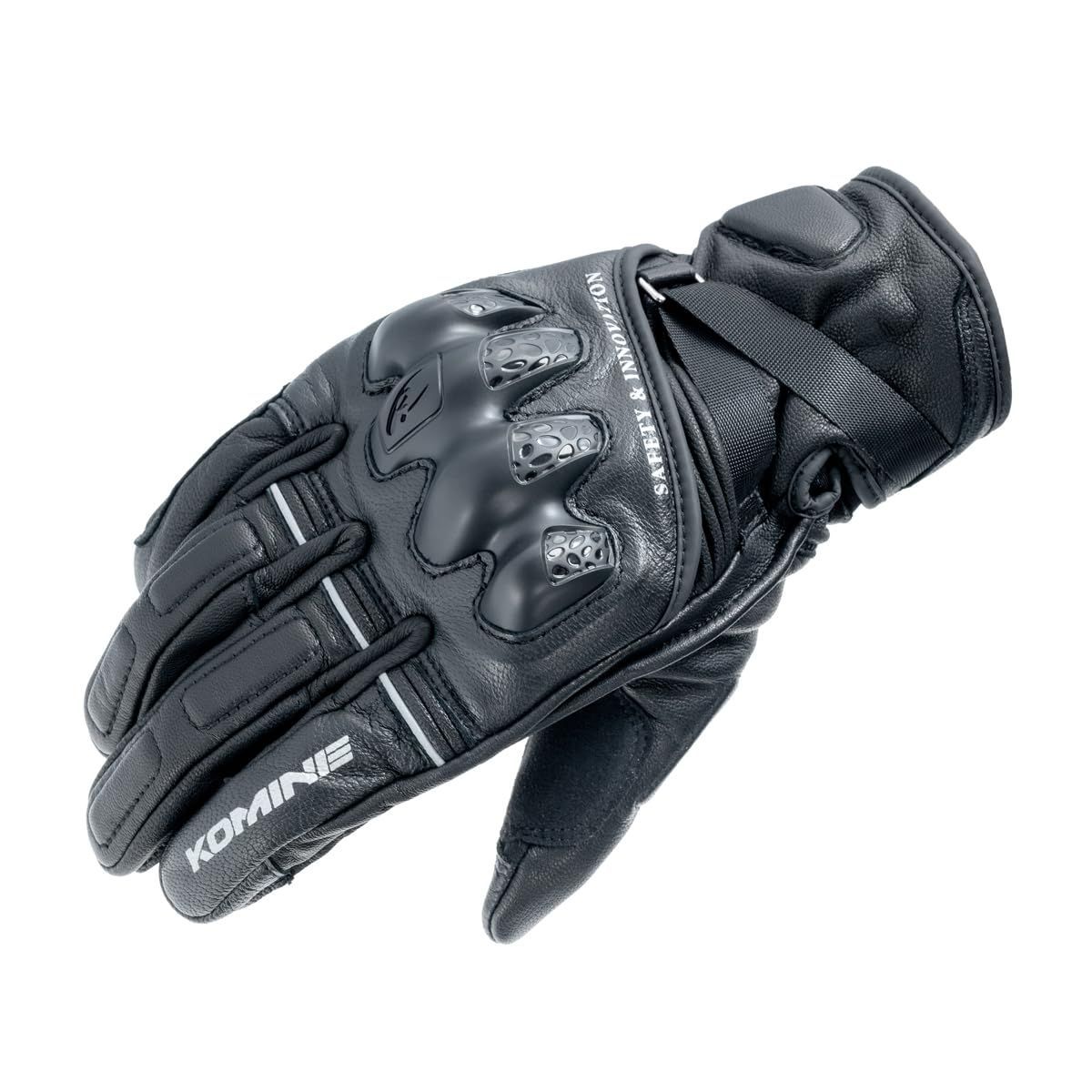 コミネ KOMINE バイク用 GK-854 レザープロテクトウォームグローブHG Black L