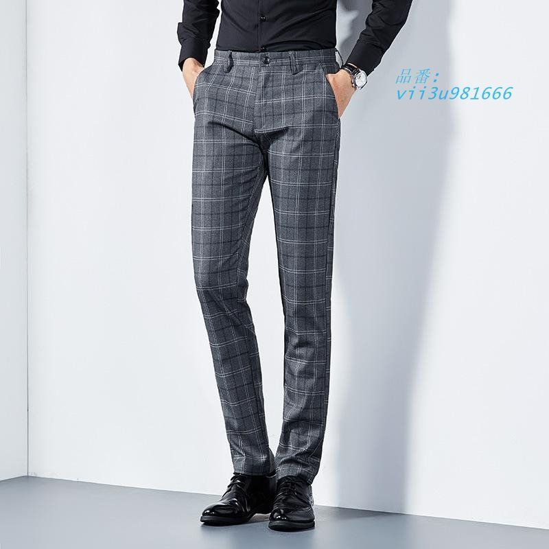 チェックスラックス メンズ チェック柄 ノータック ビジネス ロング