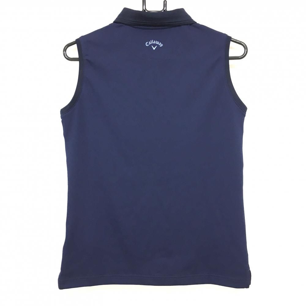 美品 CALLAWAY キャロウェイ ノースリーブポロシャツ 花柄 ブラック系 M [240001193002]【中古】ゴルフウェア レディース キャロウェイ（長さ（袖）ノースリーブ）（シャツ