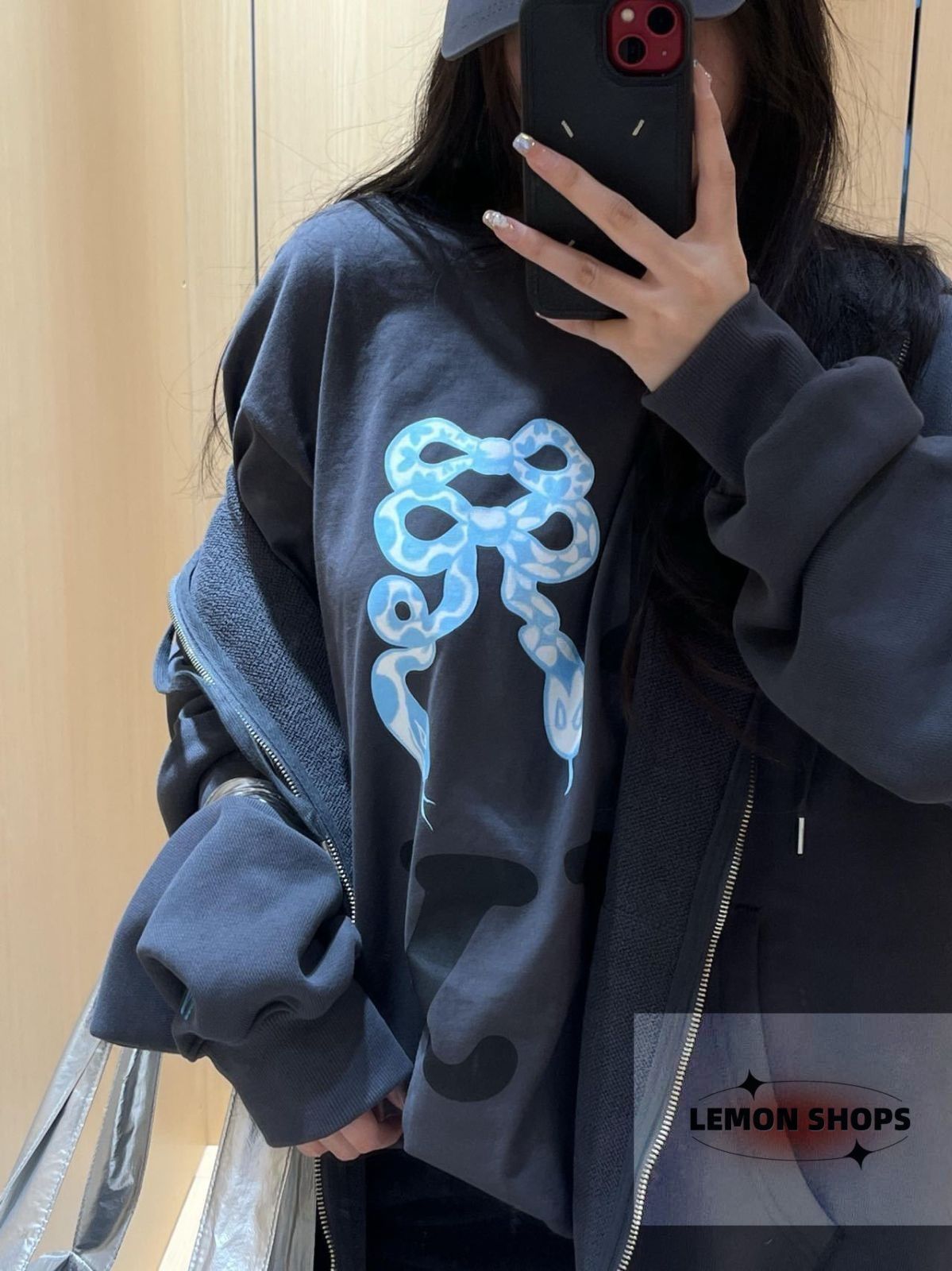 Open YY Blue Ribbon Snake Hoodie (Korean)