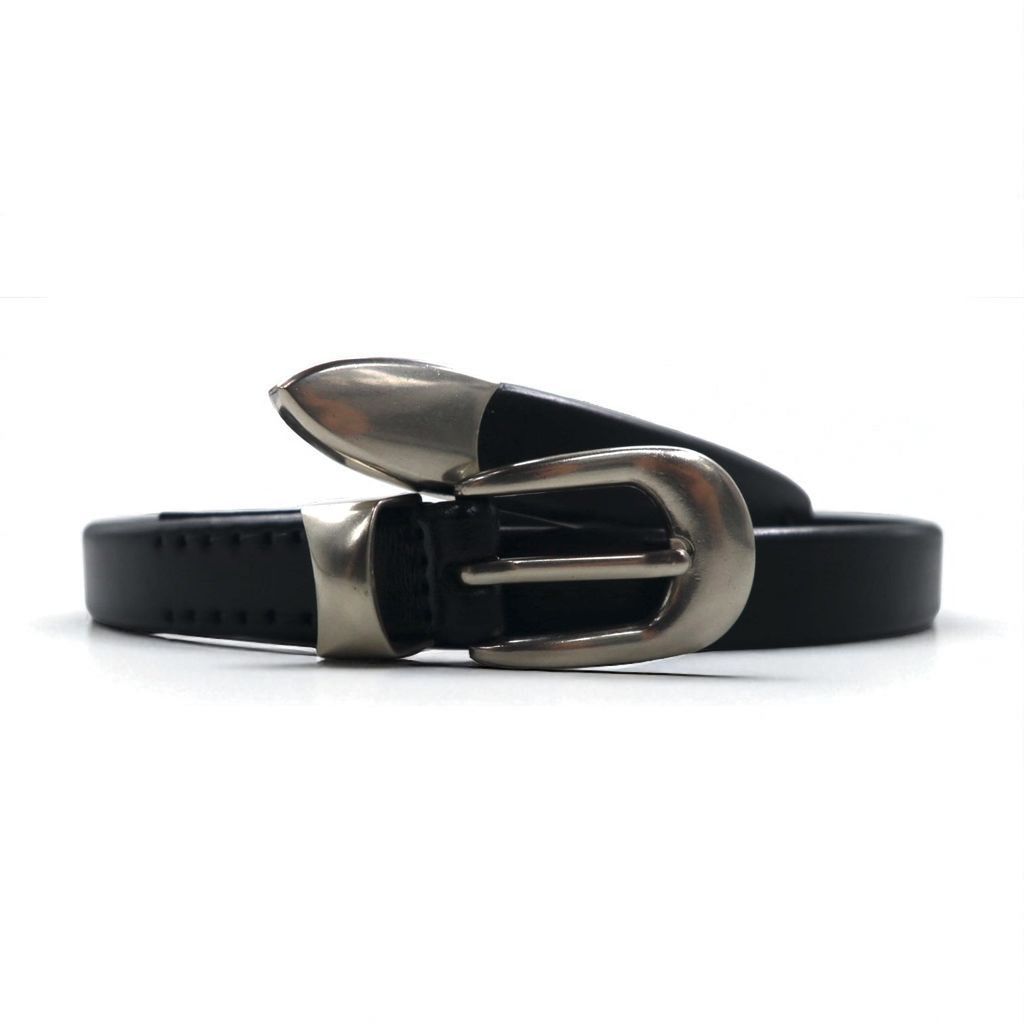 Genuine Leather Narrow Belt 牛革 ナロー ベルト L ブラック 未