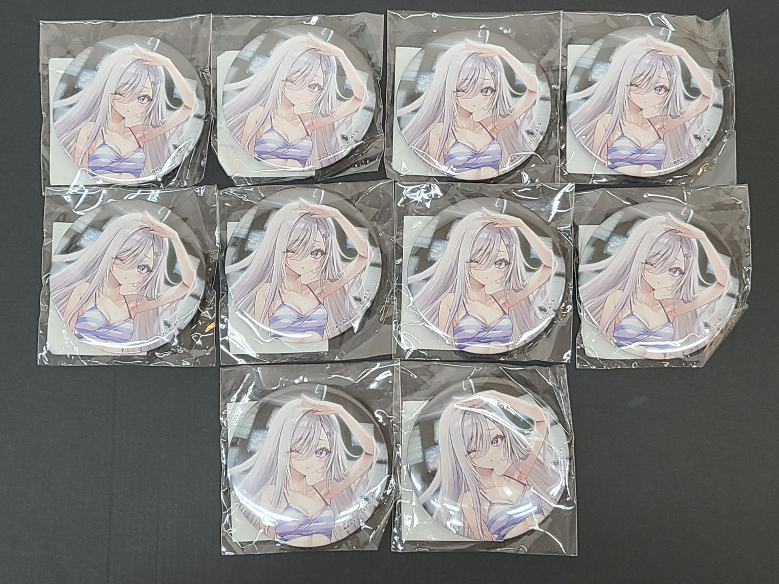 未開封 死亡遊戯で飯を食う。オンラインくじ F賞 F-7 缶バッジ 水着 10