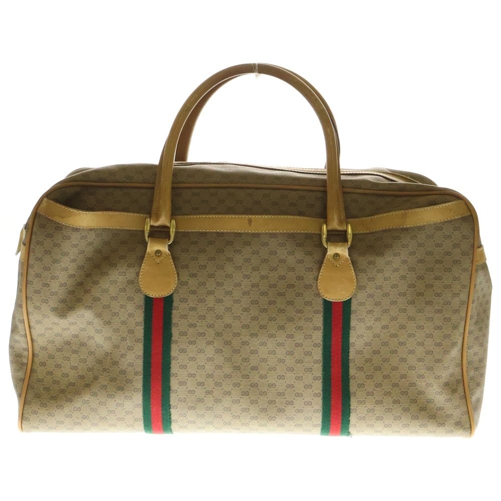 GUCCI グッチ GG シェリーライン マイクロGG レザー ボストンバッグ オールドグッチ ベージュ 012-904-0310