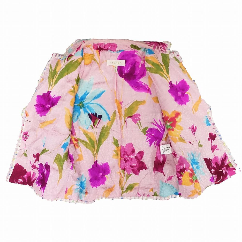 Escada エスカーダ シルク ツイード スーツ セット ジャケット スカート ESCADA エスカーダ カラフル ツイード スカート スーツ