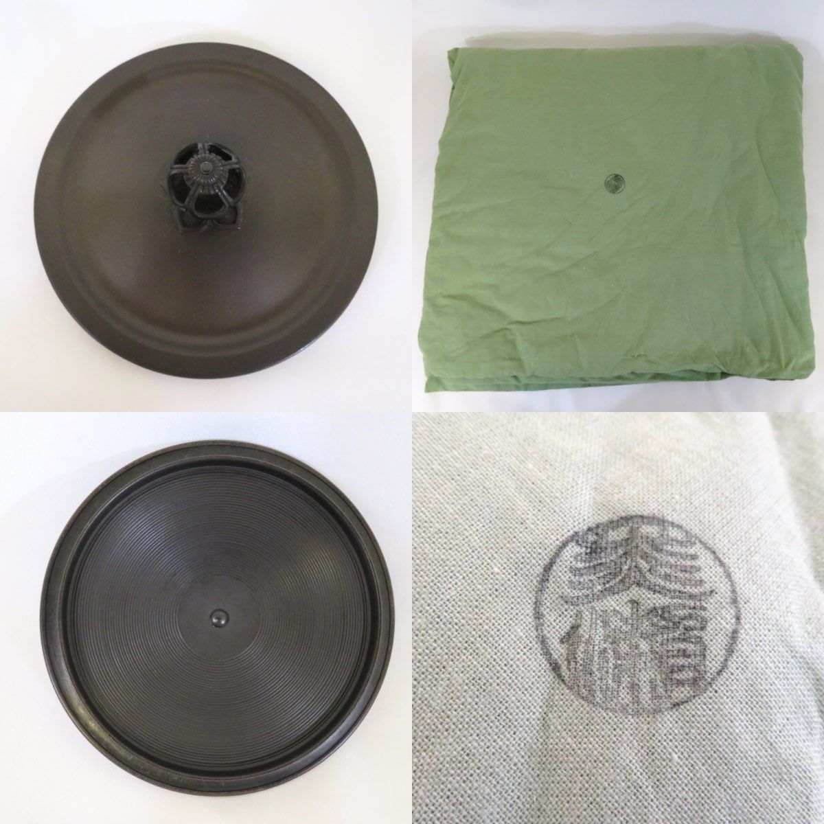 茶道具 黒瀬宗康 唐銅朝鮮風炉／ 畠春斎 真形釜添 共箱