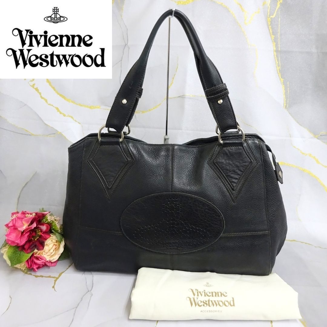 Vivienne Westwood　ヴィヴィアンウエストウッド　ショルダーバック　ハンドバック　ボストンバック　　ブラック　手提げカバン　大容量　 保存袋有り