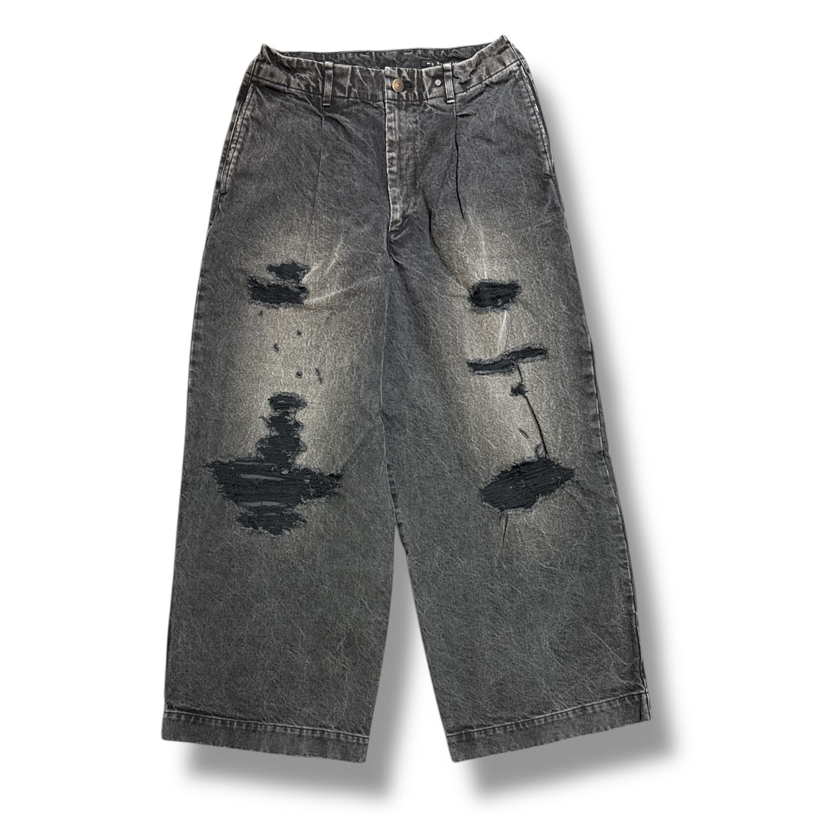 参考上代51480円 未使用品 my beautiful landlet RIPPED DENIM TUCK 
