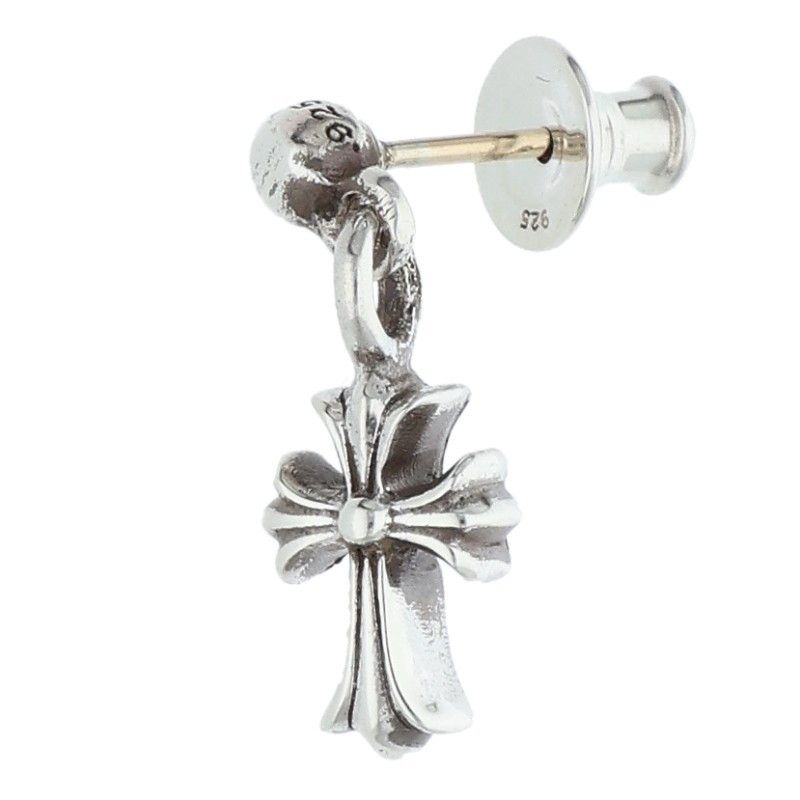 クロムハーツ DRP STCK CH CRS スタックCHクロスドロップ シルバーピアス メンズ