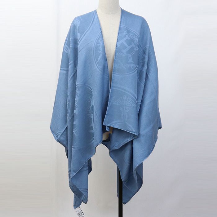 HERMES エルメス ポンチョ ストール カシミア/カシミア85% シルク15  