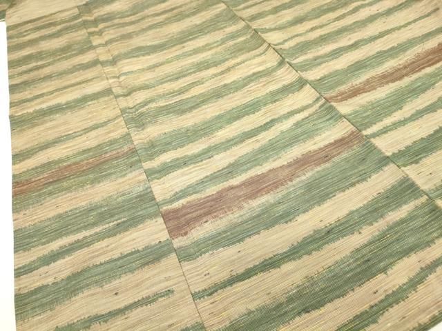 平和屋着物▽上質な紬 単衣 横段霞文 正絹 逸品 DAAV5188az