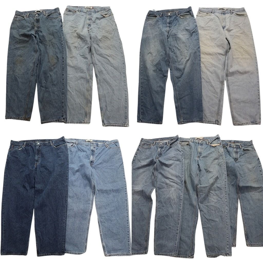 古着卸 まとめ売り リーバイス 560 デニム パンツ 9枚セット (メンズ 33 /34 /36 /38 /48 /50 ) グランジ フェード 中古 古着 MX8481