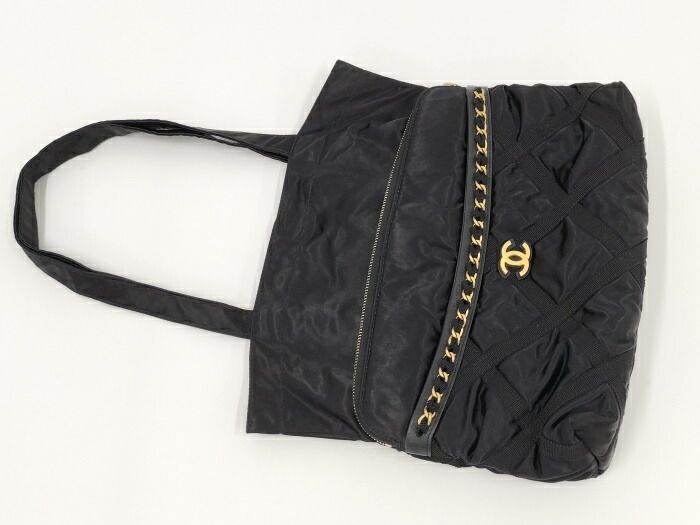 CHANEL トートバッグ ココマーク サテン ブラック AP2676 - メルカリ