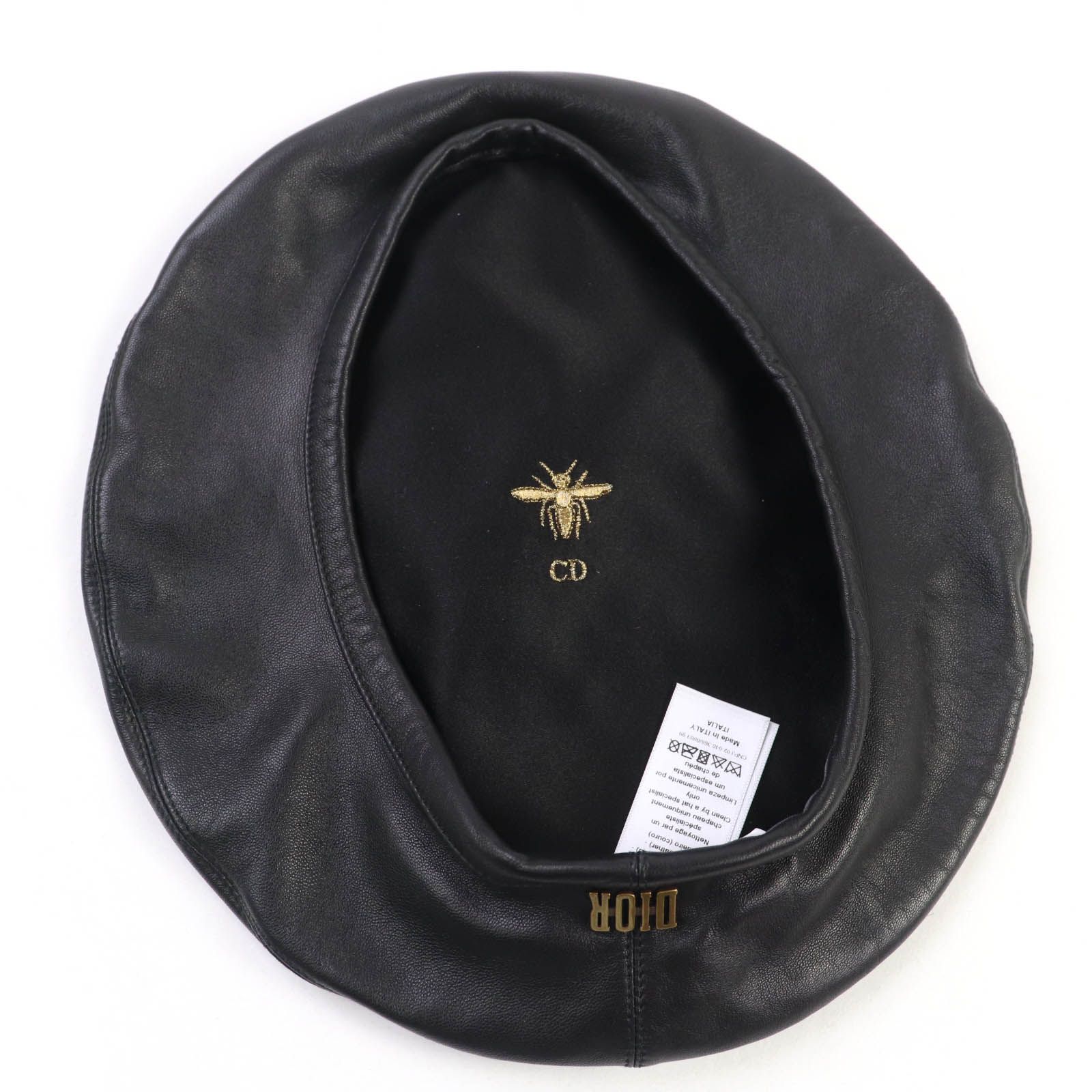 オールレザー ベレー帽