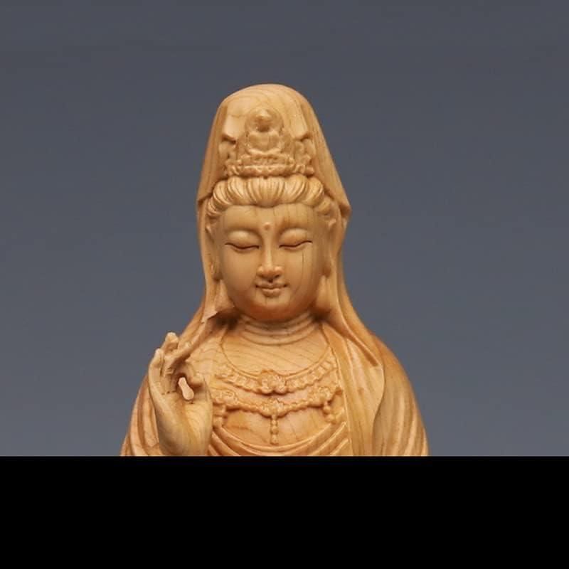 木彫り 仏像 観音菩薩立像 天然 崖柏木 仏教美術品 観音像彫刻 観世音菩薩
