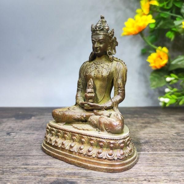 長寿仏 仏像 寸仏 銅器 彫刻 装飾品 工芸品 美術品 置物 銅像 銅仏 長寿仏 密教菩薩 仏堂供養 家礼仏 装飾品 工芸品