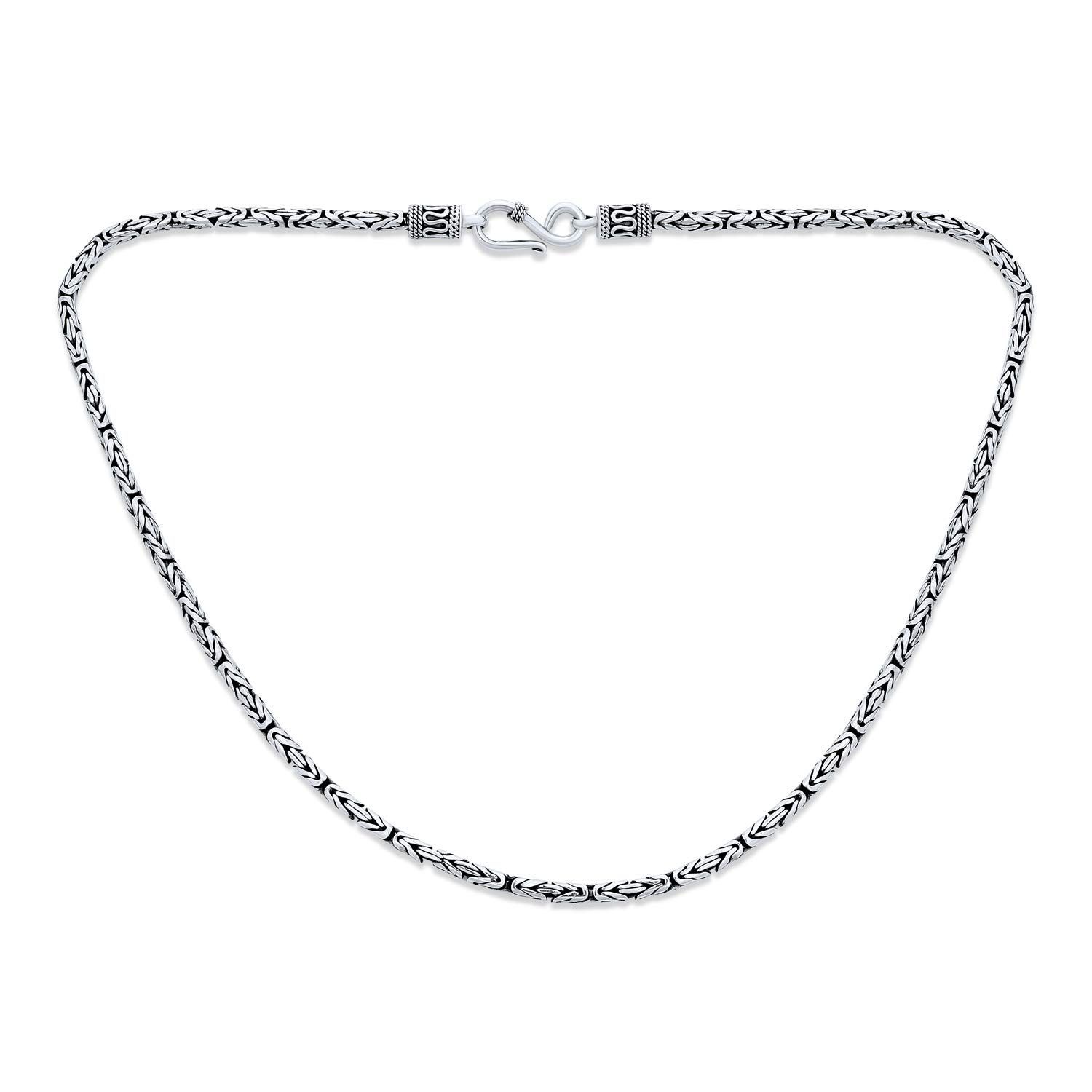 Bling Jewelry] バリ島のハンドメイドの強い3MMの厚い酸化させた.925の 