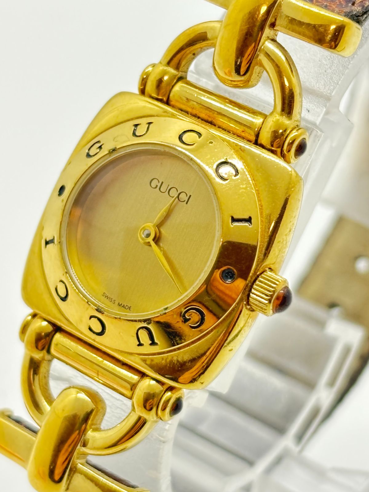 極美品 稼働品】GUCCI グッチ ホースビット 6300L クォーツ