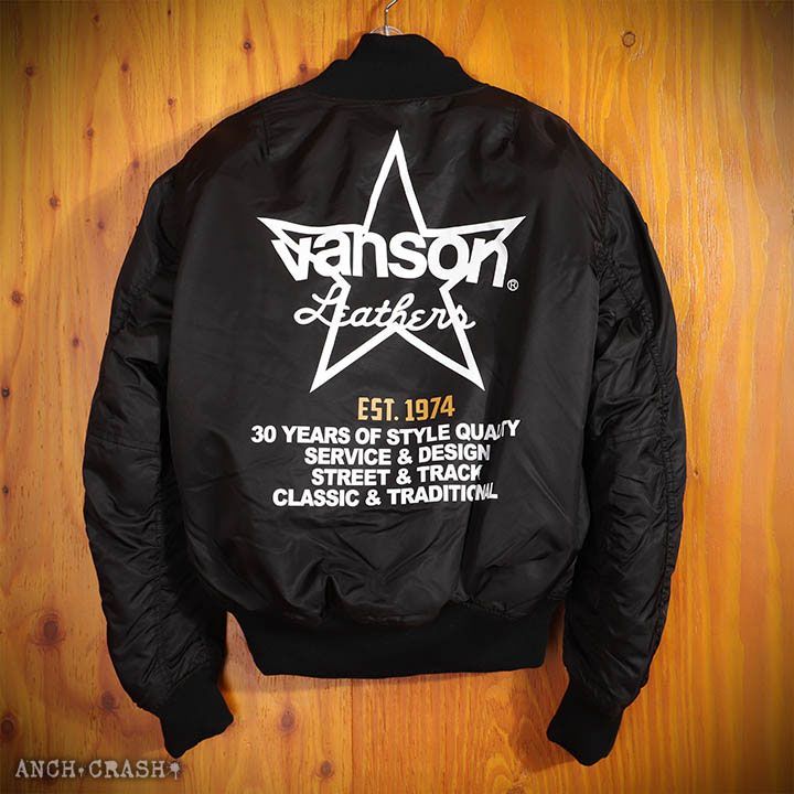 VANSON バンソン MA-1 ライダースジャケット TVS2107W ブラック  