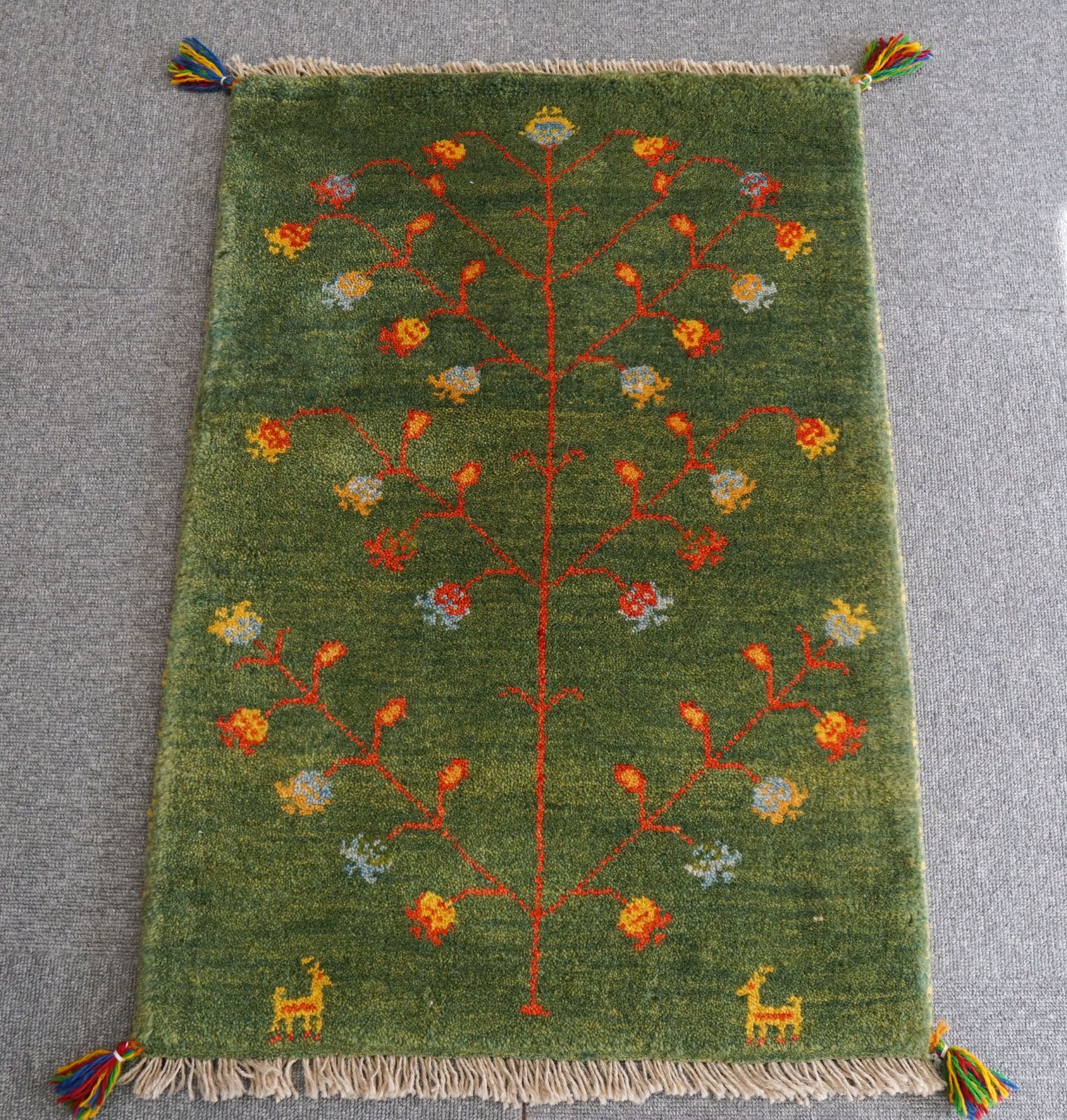 75×52cm ペルシャ絨毯 手織りギャッベ アマレ族 ギャベ