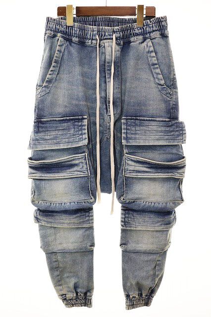 エーエフアーティファクト A.F ARTEFACT DENIM STRECH SARROUEL EASY SIZE2 ag-8031 デニム ストレッチ サルエル イージー パンツ インディゴ ブランド古着ベクトル ● 250923