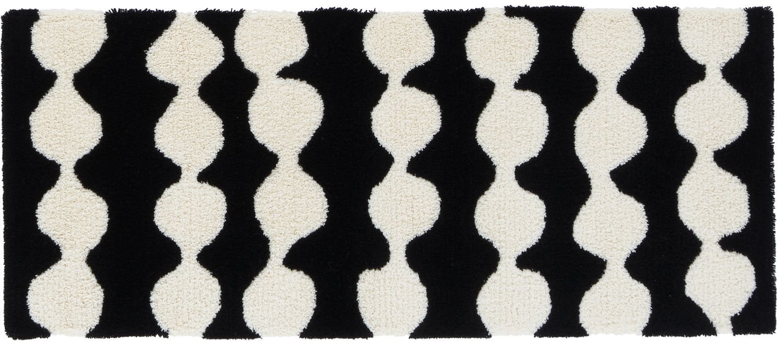 アウトレット品 1枚 ロングマット 北欧 インテリア おしゃれ シンプル 50×120cm ブラック 洗える 洗濯機OK ハンドフック