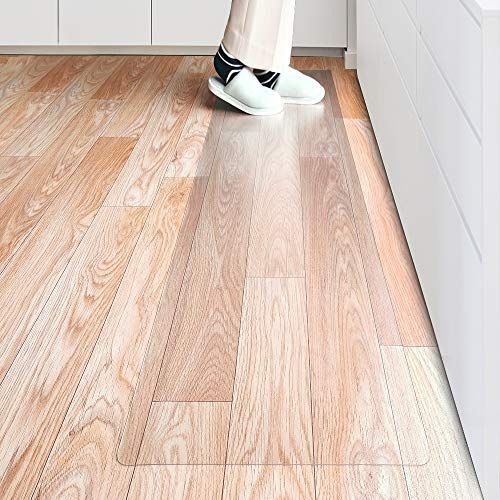 クリア_45×180cm Marvelux キッチンマット クリア 1.5mm厚 拭ける PVC 床暖房対応 お手入れ簡単 キッチクリアマット ソフト エンボス加工 カットできる サラっとした手触り 清潔 ハードフロア/畳/フローリング対応 台所マット 透明タ
