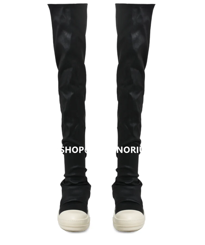 Rick Owens KNEE HIGH STOCKING SOCK SNEAKS / BLK MILK