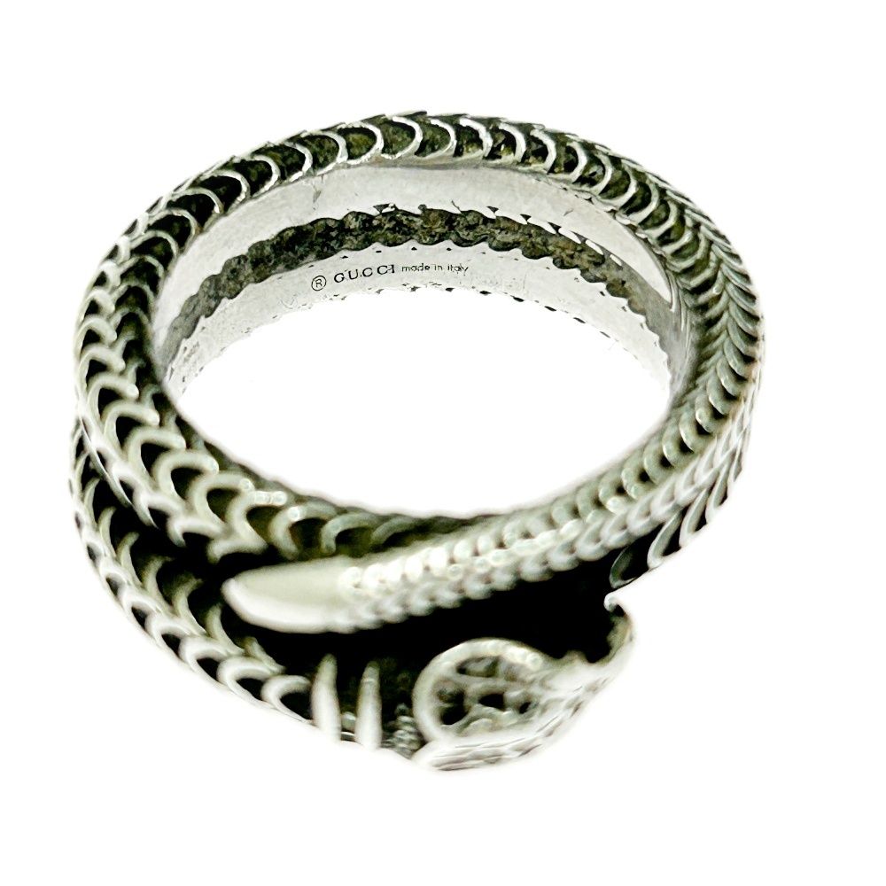 箱付き 保存袋付き GUCCI グッチ ガーデンシルバースネークリング