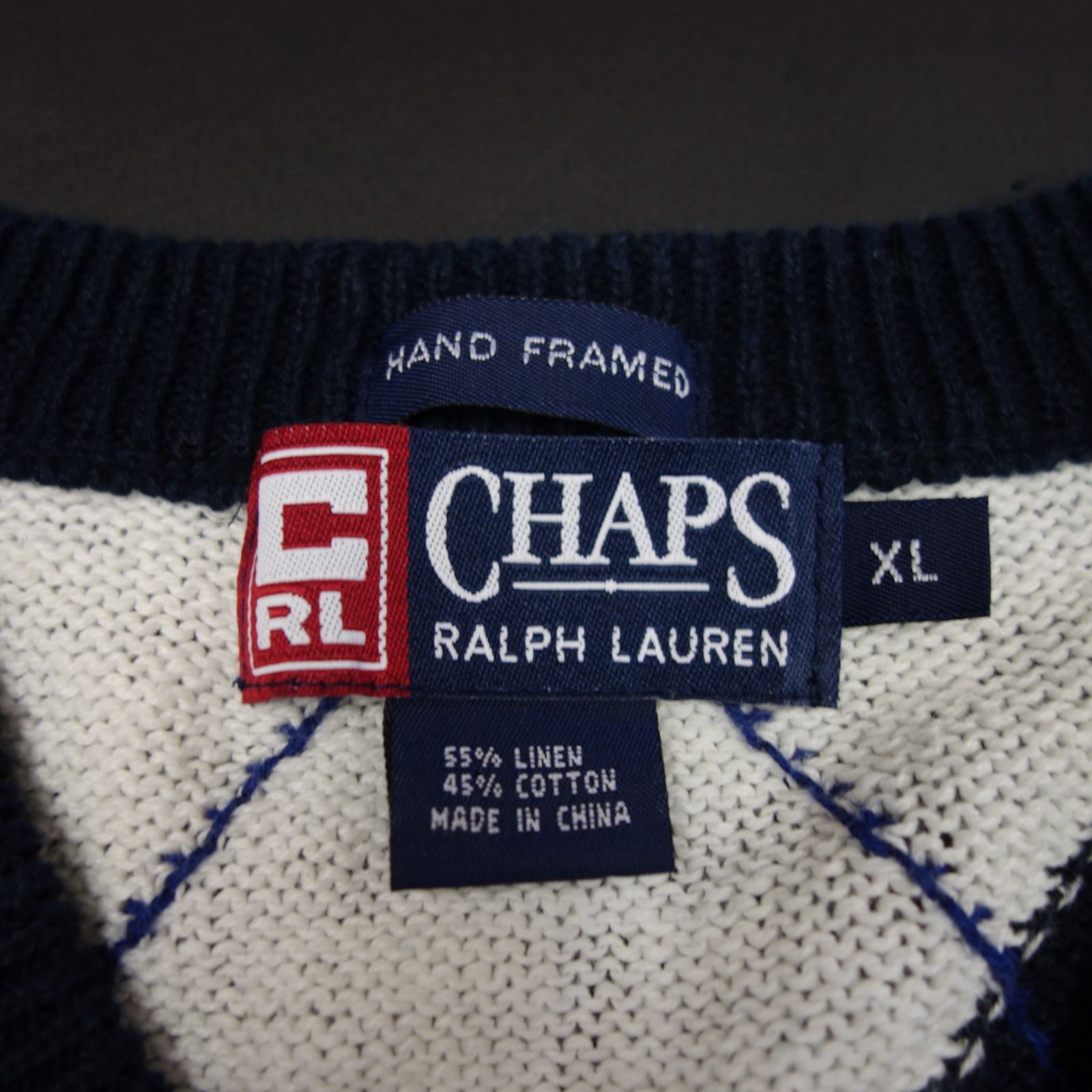 90s～ Vintage US古着☆CHAPS Ralph Lauren ラルフローレン アーガイル